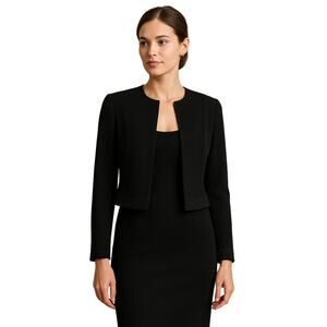 Ann Taylor Women's 8 Formal Dress Jacket Black Wool Beaded Hem